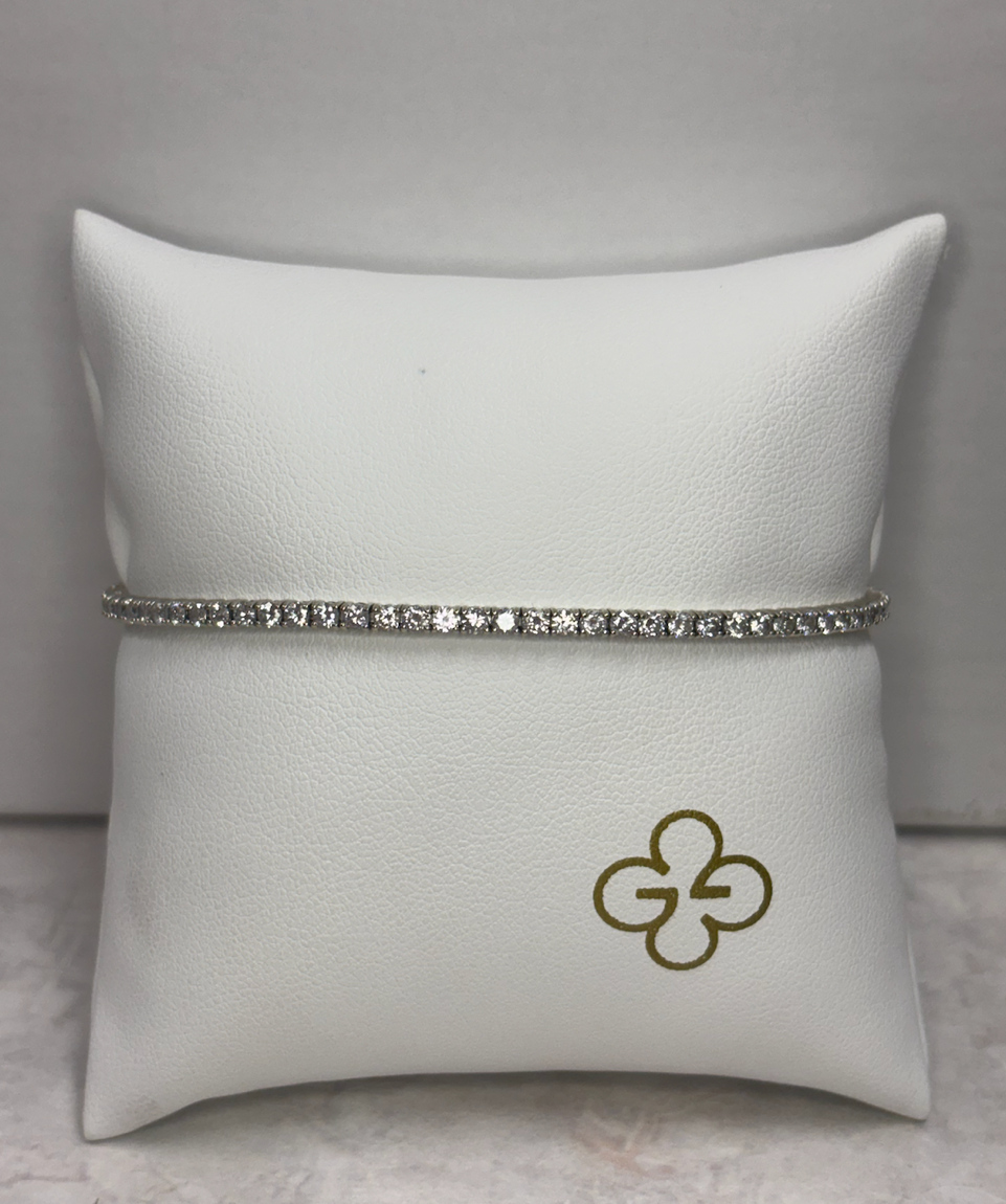 14k White Gold 3CT 5.65G Tennis Bracelet