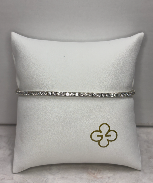 14k White Gold 3CT 5.65G Tennis Bracelet