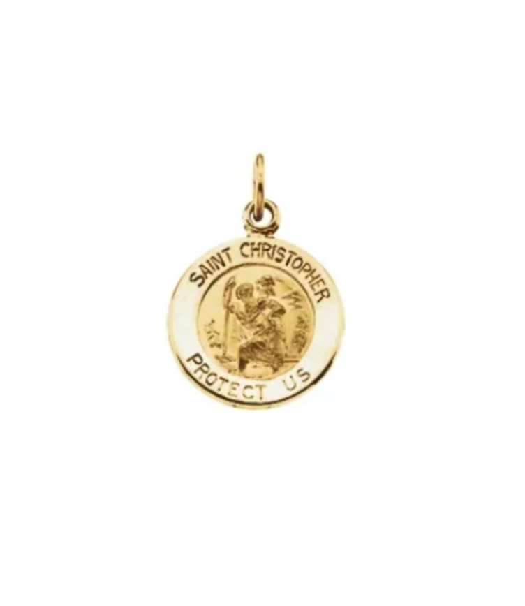 14K Yellow 8 mm St. Christopher Medal