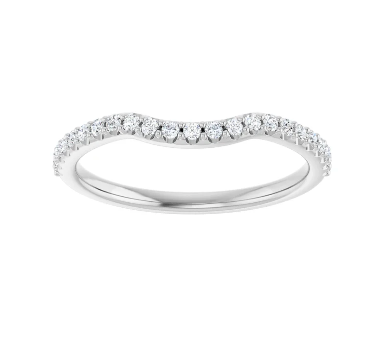 14kt WG Curved Band .35cts TDW