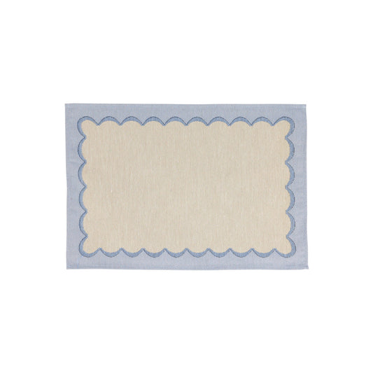 Blue Scalloped Placemats - Set of 4