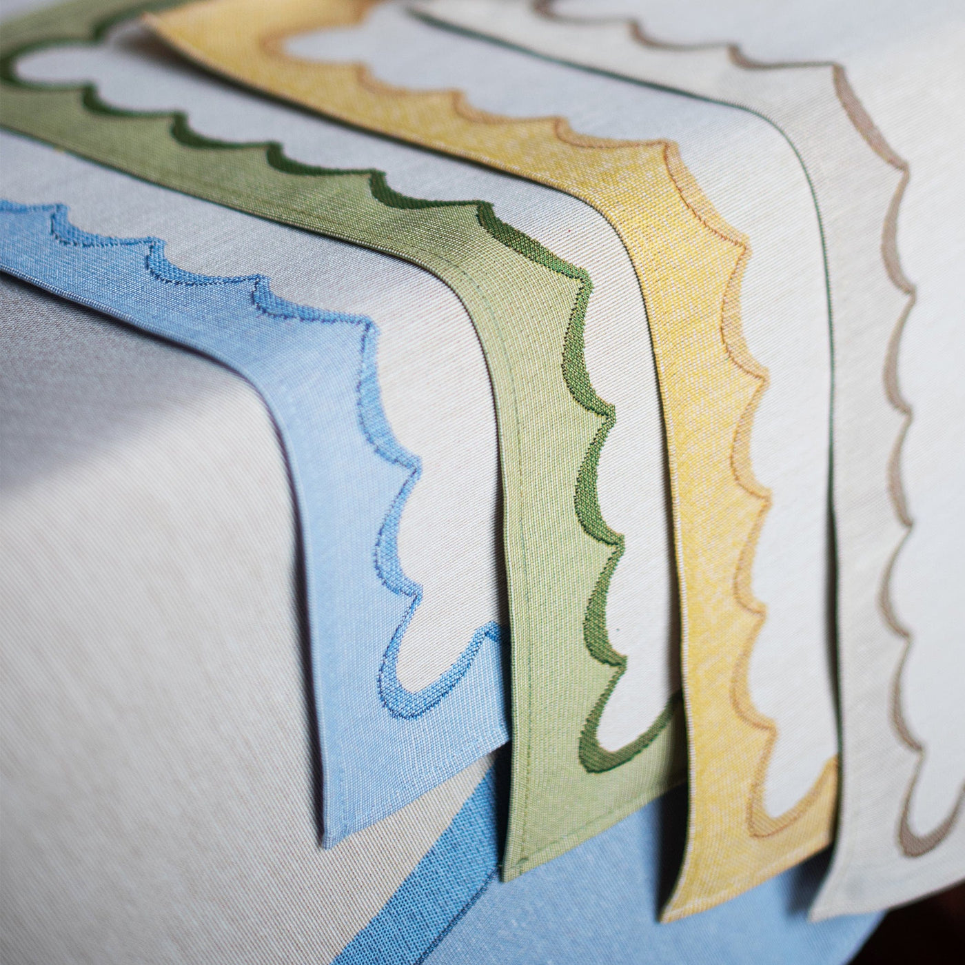 Blue Scalloped Placemats - Set of 4