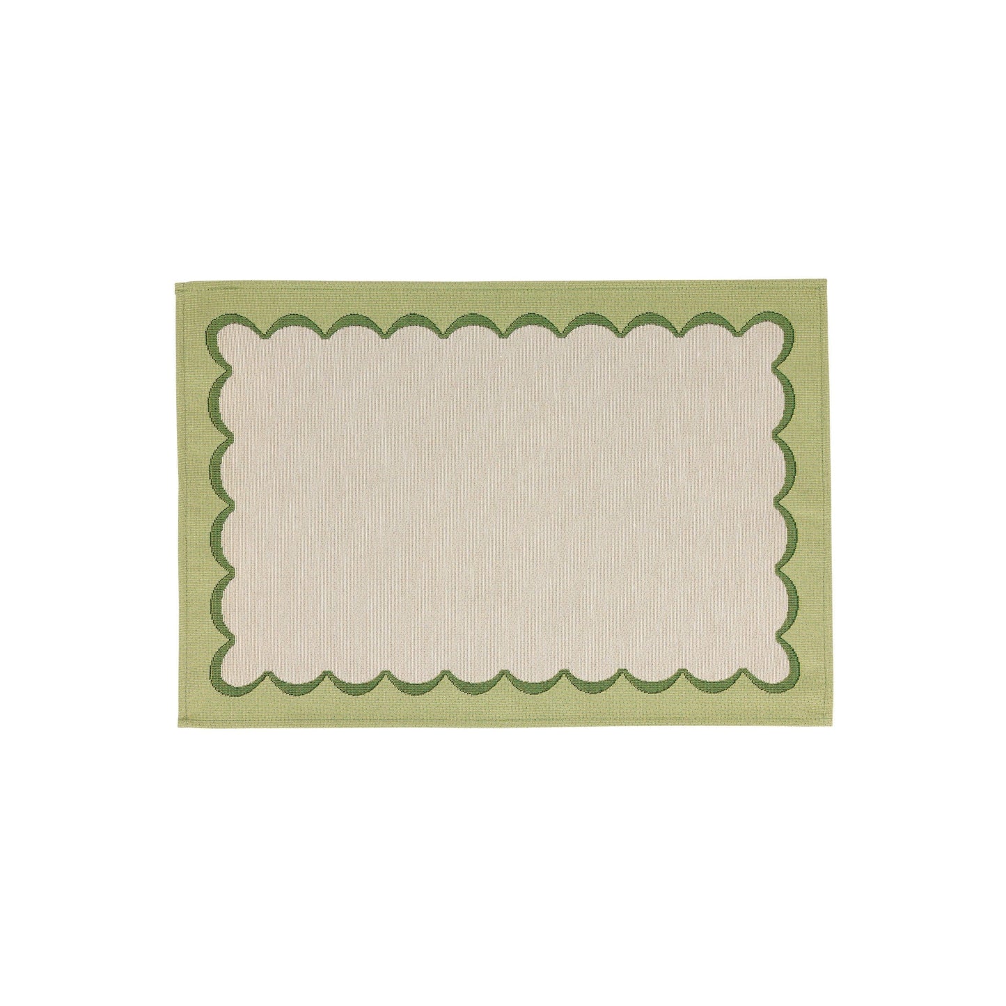 Green Scalloped Placemats - Set of 4