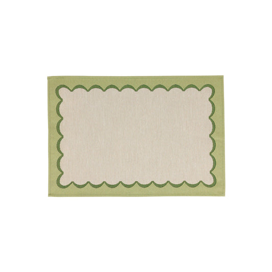 Green Scalloped Placemats - Set of 4