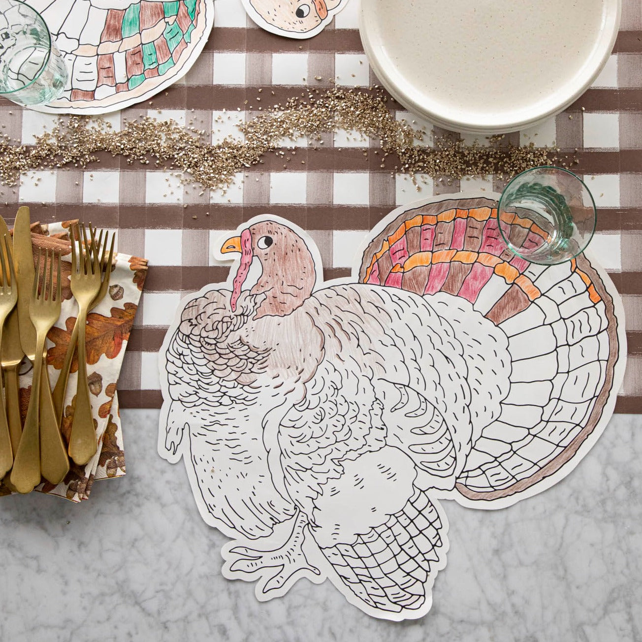 Die Cut Harvest Turkey Placemat-12 Sheets
