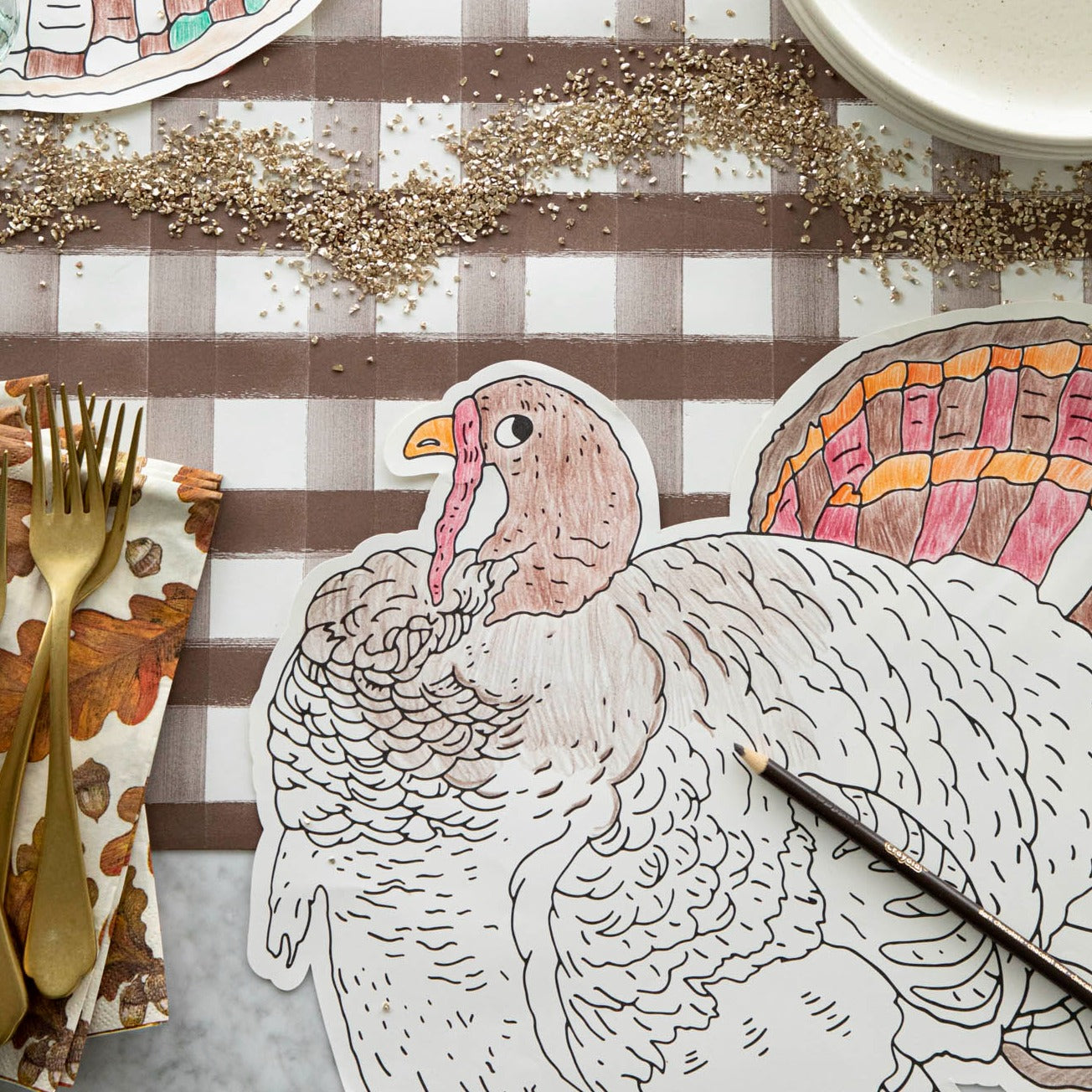 Die Cut Harvest Turkey Placemat-12 Sheets