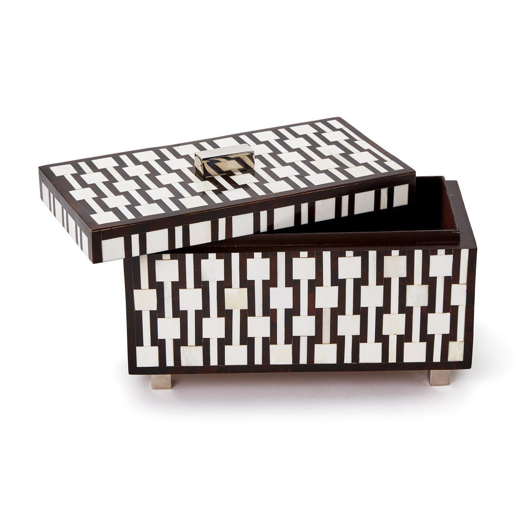 Moderna Bone Covered Box with Silver Feet