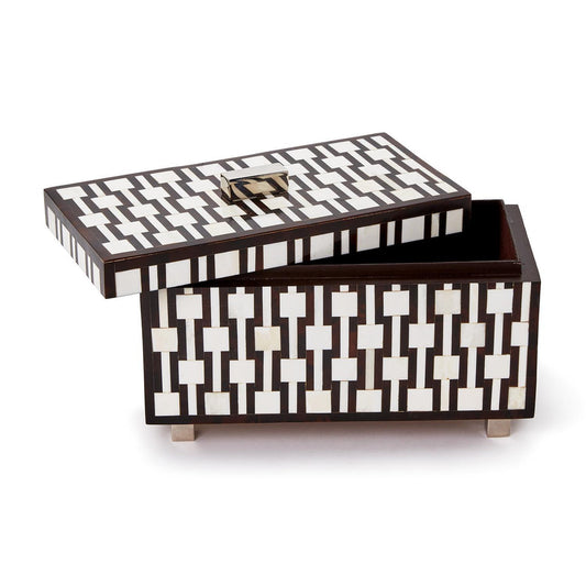 Moderna Bone Covered Box with Silver Feet