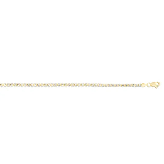 10K 2.7mm Two-Tone Fancy Ice Chain