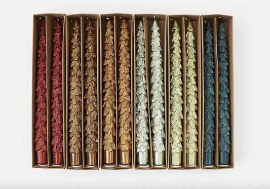 Metallic Tree Taper Candle in Gift Box