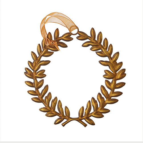 5" Gold Laurel Leaf Ornament