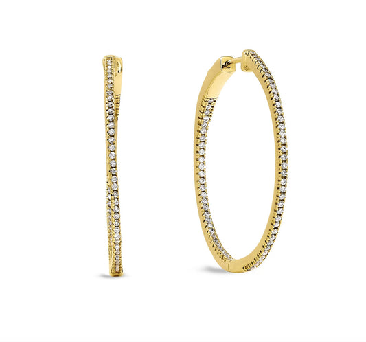 Large Inside Out Hoop Earrings-Gold