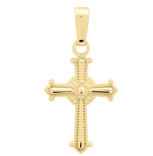 14K GF Ornate Beaded Cross