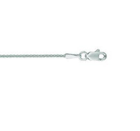 14K White Gold 1.2mm Round Wheat Chain - 20in