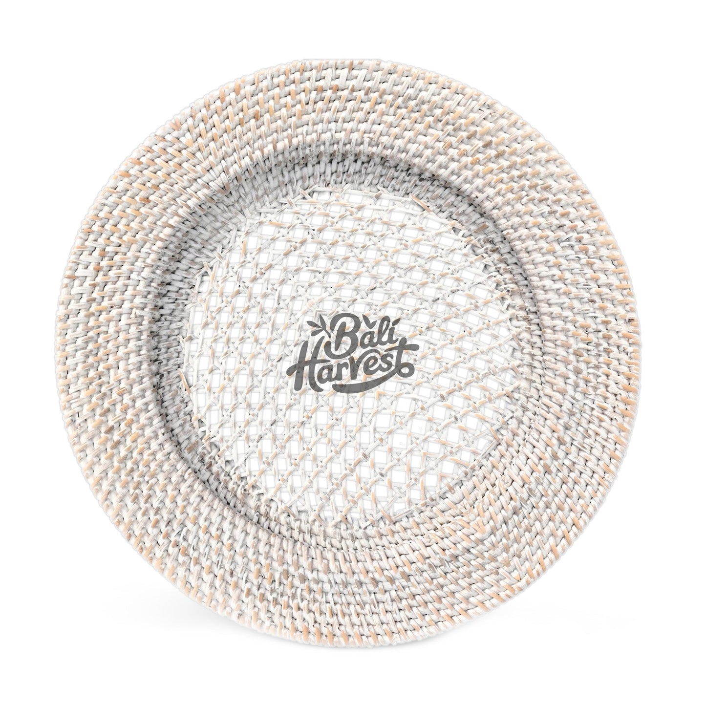 Whitewash Rattan Charger Plate