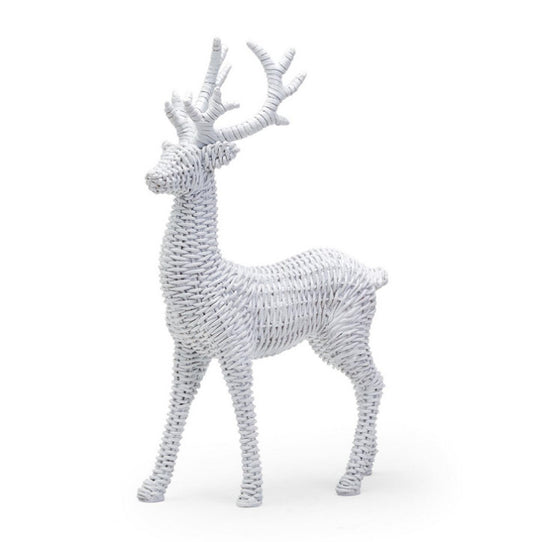 Basket Weave Winter Deer Decor