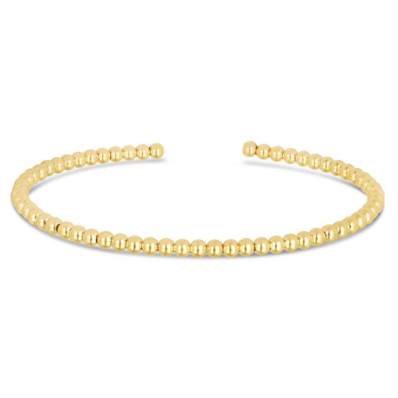 14k 3mm Polished Bead Cuff