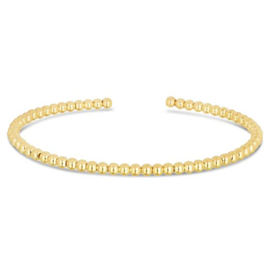 14k 3mm Polished Bead Cuff