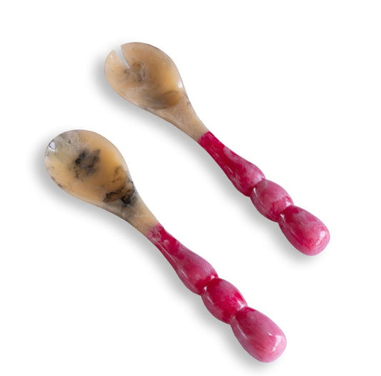 RESIN Rio Bubble Salad Servers (Pink)