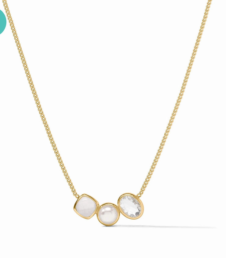 Kaleidoscope Delicate Necklace-Iridescent Clear Crystal