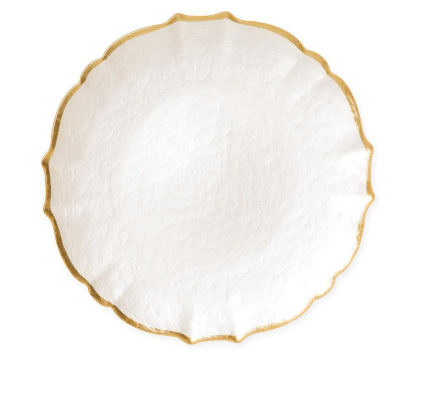 Baroque Glass White Salad Plate