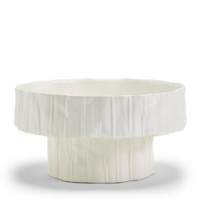 Soft Paper White Pedestal Bowl