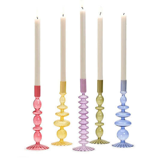 Hand-Blown Glass Candleholder 5 Colors