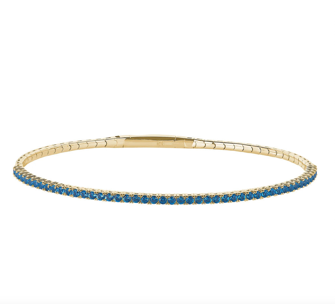December Birthstone Flexible Tennis Bracelet-Gold
