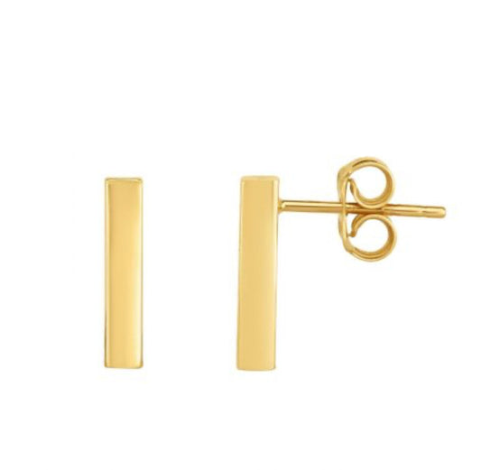 14Ky 3x13mm Bar Shiny Earring