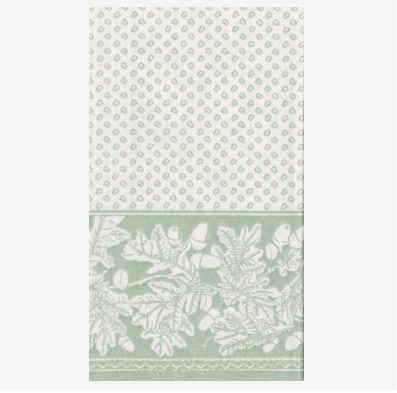Oak Leaves and Acorns Sage Guest Towel