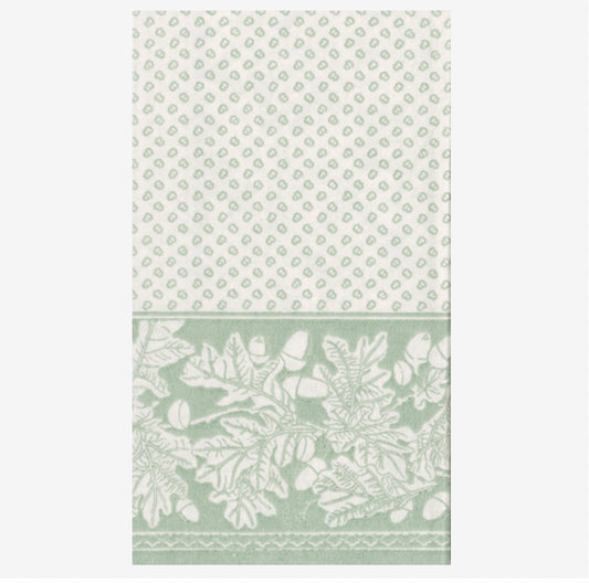 Oak Leaves and Acorns Sage Guest Towel