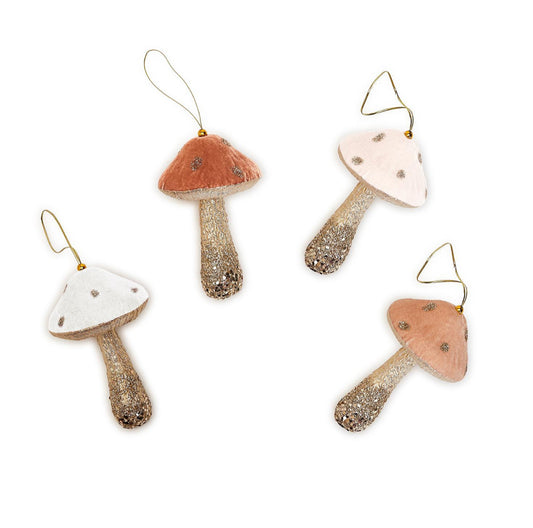 Enchanted Forest Glitter Mushroom Ornament