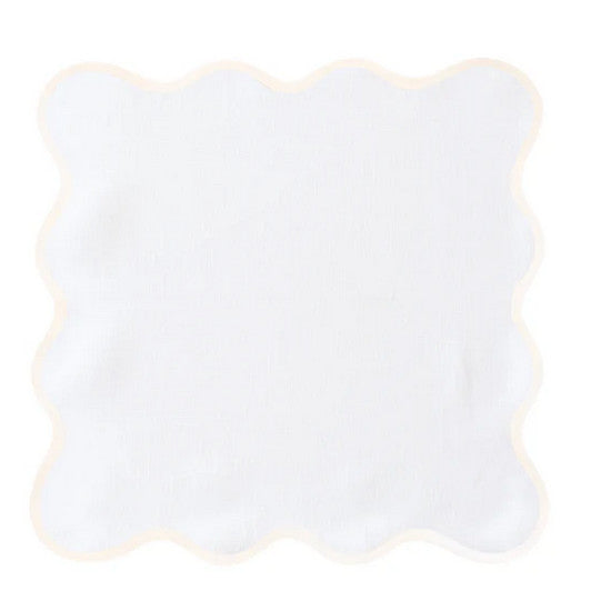 Linen Scalloped Square | Lily White