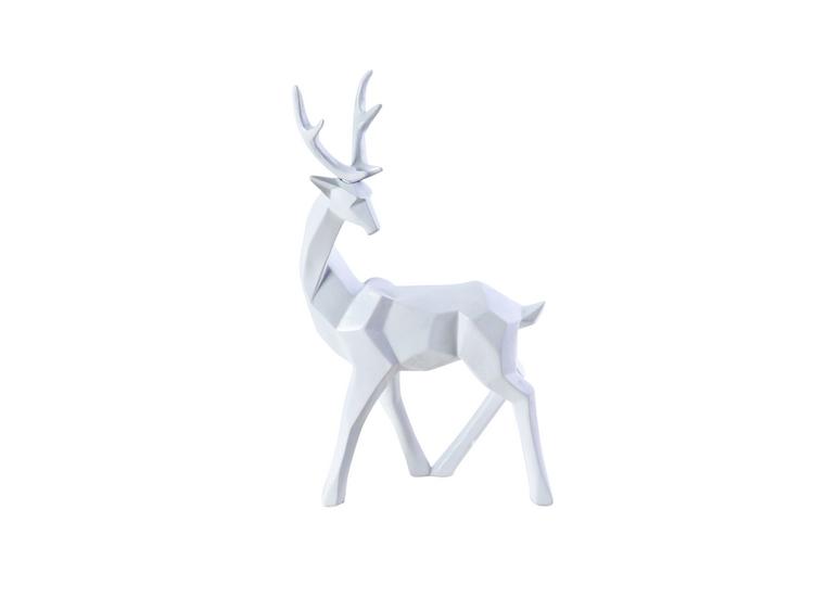 Polyresin Deer White Wash