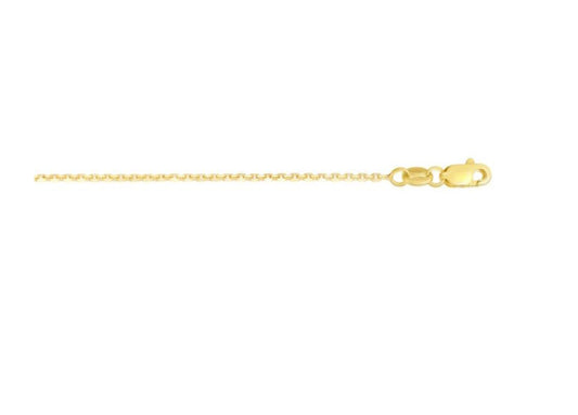 14K 16" Gold 0.87mm Diamond Cut Cable Chain with Lobster Lock