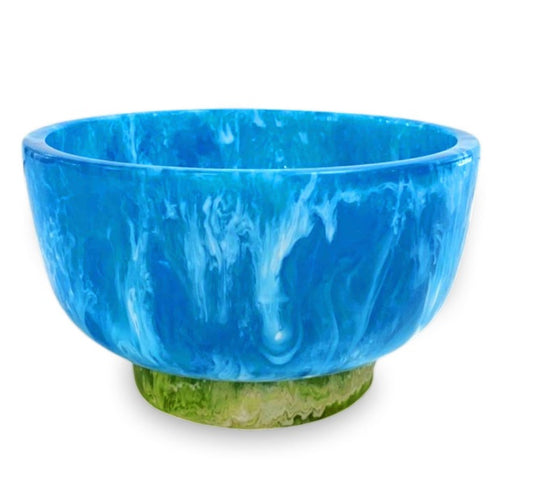 RESIN Rio Small Bowl with Base (Blue and Green)