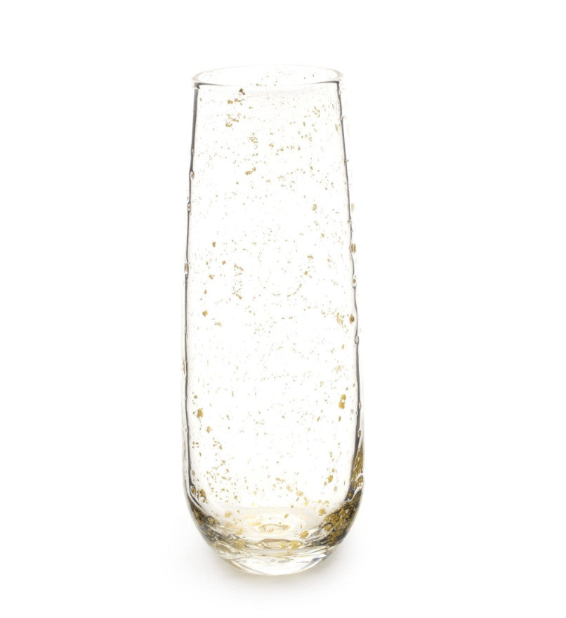 Gold Flake Champagne Flutes