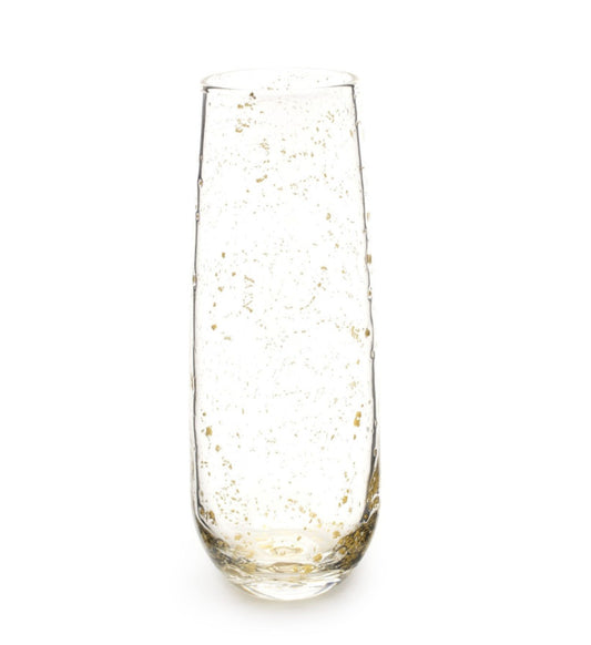 Gold Flake Champagne Flutes