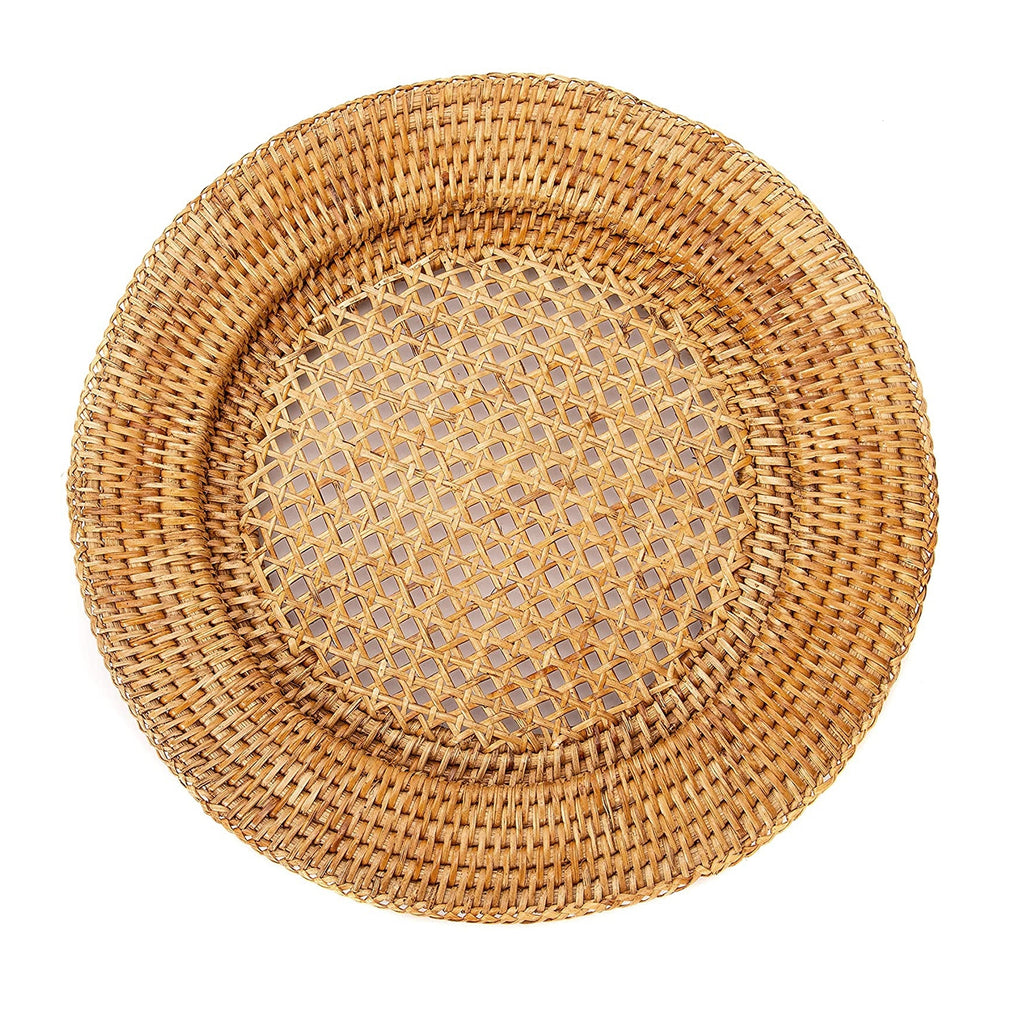 Brown Braided Rattan Charger Plate