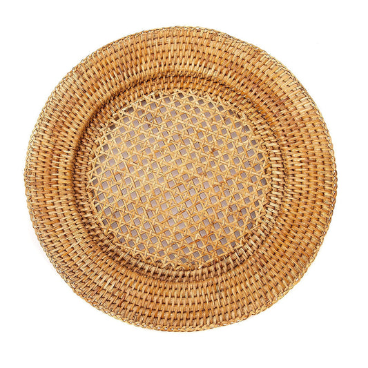 Brown Braided Rattan Charger Plate