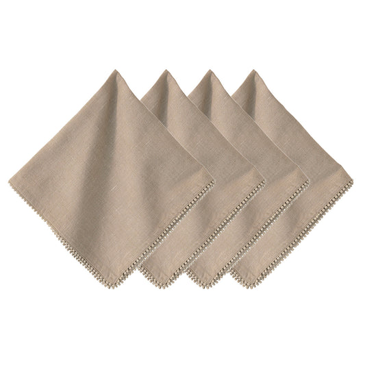 Berry Trim Napkin- Flax (Set of 4)