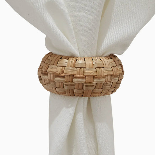 Set of 4 Rattan Woven Napkin Ring