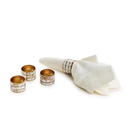 S/4 Mother of Pearl Napkin Ring Holder