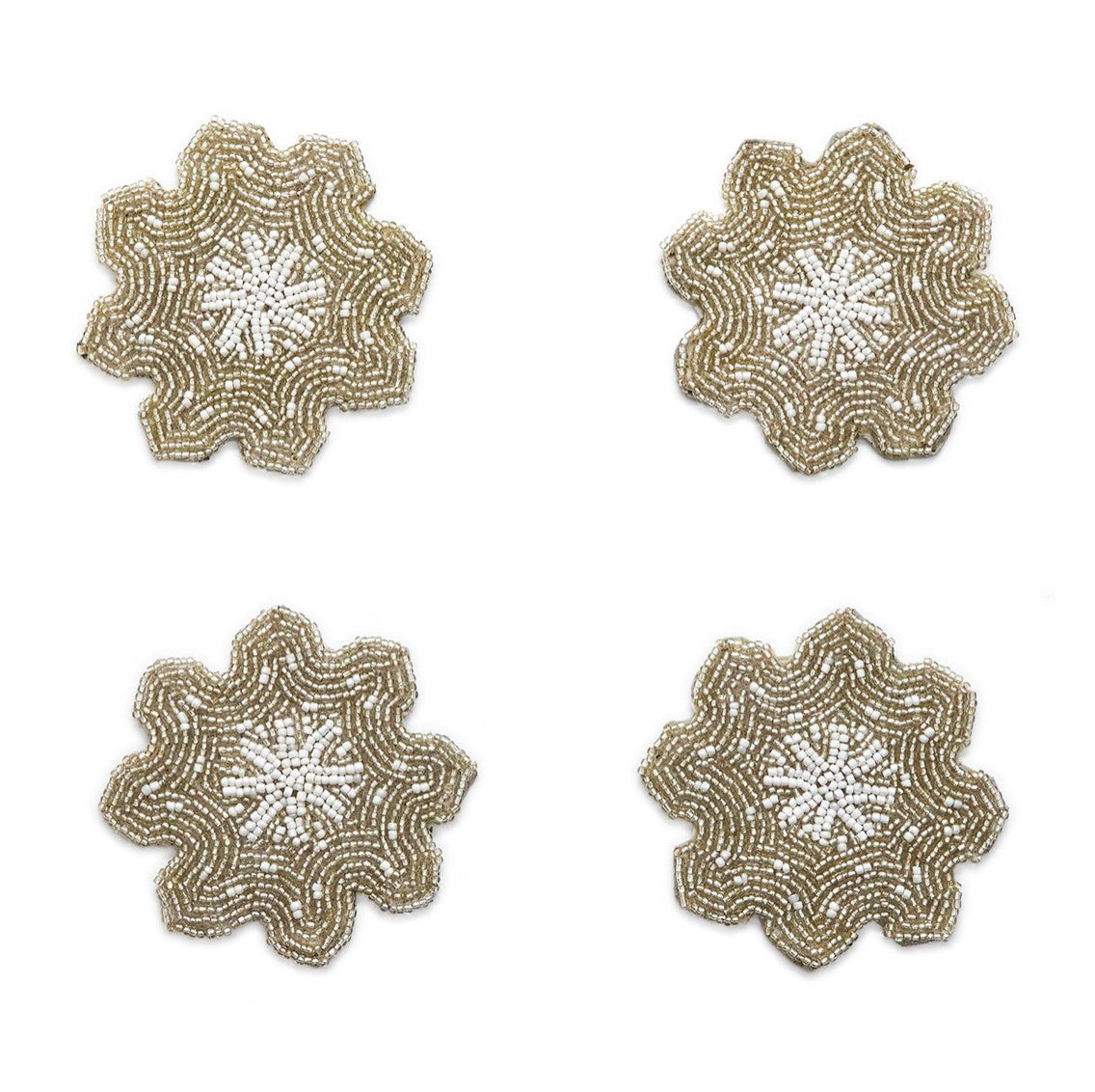 Shimmering Snowflake Set of 4 Beaded Coasters