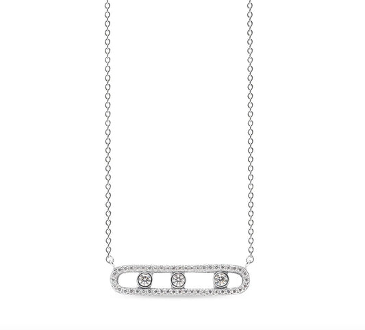 Rectangular Floating Stones Necklace