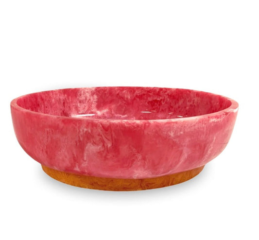 RESIN Rio Large Oval Bowl Pink & Orange