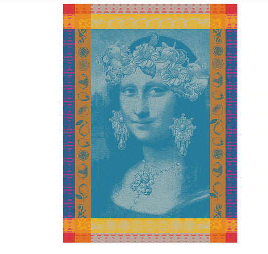 Mona Lisa Bleu Kitchen Towel