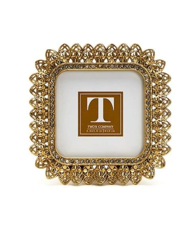 Gold Jeweled Photo Frame 3.5x3.5
