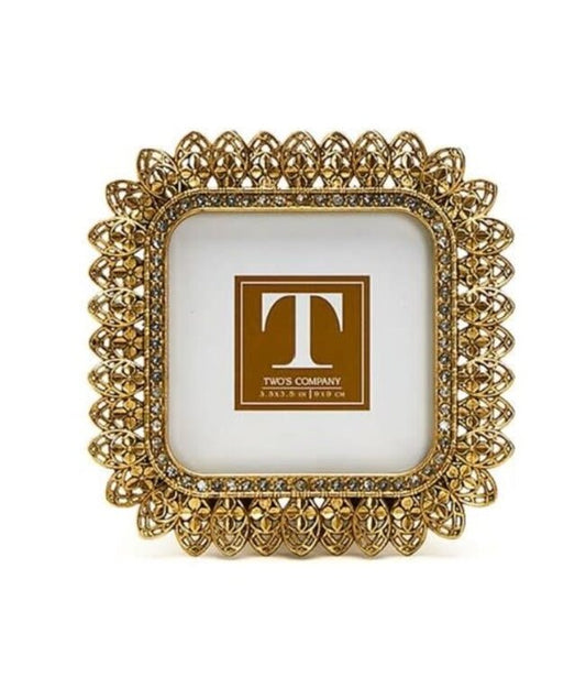 Gold Jeweled Photo Frame 3.5x3.5