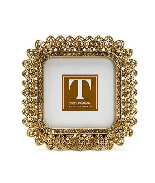 Gold Jeweled Photo Frame 3.5x3.5
